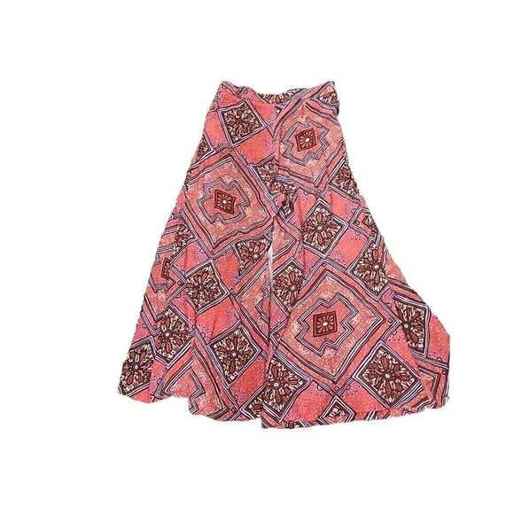 Anthropologie Skirted Wide Leg Pants Red Geometric Print High Rise Women's 8 - Picture 5 of 10